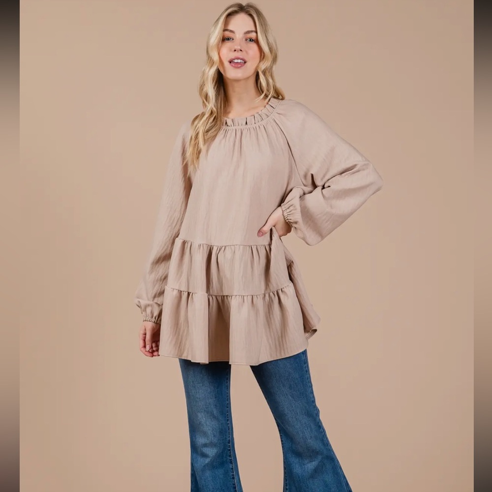Fabulous Boho 2 Tier Long Sleeve Blouse